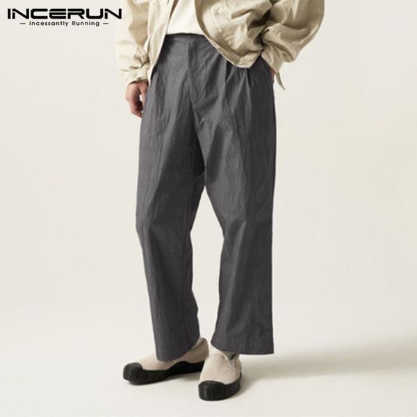 men's pants incerun 2021 men casual button cotton joggers solid loose vintage business straight streetwear trousers s-5xl1, Black
men's pants incerun 2021 men casual button cotton joggers solid loose vintage business straight streetwear trousers s-5xl1, Black