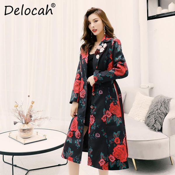 delocah 2019 autumn winter women coat runway fashion designer long sleeve gorgeous appliques floral printed slim lady overcoat1, Black
delocah 2019 autumn winter women coat runway fashion designer long sleeve gorgeous appliques floral printed slim lady overcoat1, Black