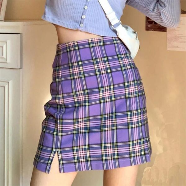 vintage purple plaid mini skirts women 2020 summer korea split office lady casual short pleated skirts mujer, Black
vintage purple plaid mini skirts women 2020 summer korea split office lady casual short pleated skirts mujer, Black