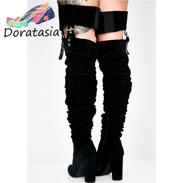 boots doratasia brand lady over the knee women party buckle pointed toe high heels stylish designer zipper shoes woman, Black
boots doratasia brand lady over the knee women party buckle pointed toe high heels stylish designer zipper shoes woman, Black