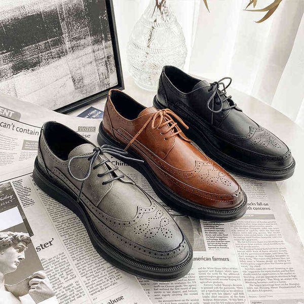 dress shoes luxury black brown business bullock leather round-toe mens genuine men wedding 220223
dress shoes luxury black brown business bullock leather round-toe mens genuine men wedding 220223