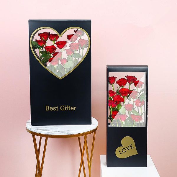 1pcs flower box valentine's day rose packaging boxes transparent pvc plastic window black paper creative gift box
1pcs flower box valentine's day rose packaging boxes transparent pvc plastic window black paper creative gift box