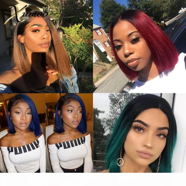 xumoo short remy human hair bob lace front wigs black ombre green blue brown wine red straight human hair wigs for women, Black;brown
xumoo short remy human hair bob lace front wigs black ombre green blue brown wine red straight human hair wigs for women, Black;brown