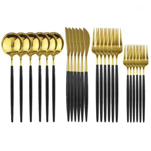 24pcs/set black gold dinnerware cutlery set dessert fork flatware set 18/10 stainless stee kitchen tableware silverware1
24pcs/set black gold dinnerware cutlery set dessert fork flatware set 18/10 stainless stee kitchen tableware silverware1