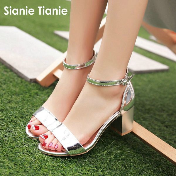 sianie tianie patent pu open toe woman summer shoes silver gold pink buckle strap block high heels women sandals plus size 44 45 y200702, Black
sianie tianie patent pu open toe woman summer shoes silver gold pink buckle strap block high heels women sandals plus size 44 45 y200702, Black