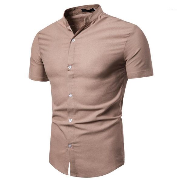 negizber new fashion men's short sleeve shirts solid slim fit stand collar cotton linen shirt men casual business clothes1, White;black
negizber new fashion men's short sleeve shirts solid slim fit stand collar cotton linen shirt men casual business clothes1, White;black