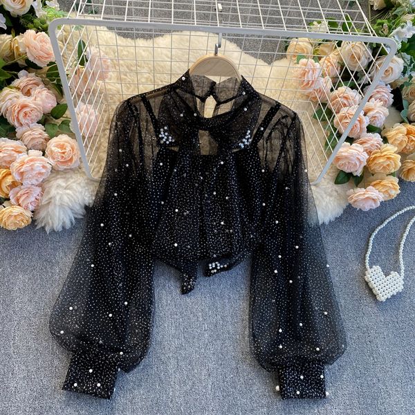 2021 new singiny retro design beading mesh woman's blouse bow turtleneck lantern chic autumn streetwear blouses yyer, White
2021 new singiny retro design beading mesh woman's blouse bow turtleneck lantern chic autumn streetwear blouses yyer, White