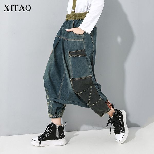 xitao strapless pleated jeans fashion new sprint pocket loose elastic waist full length pants elegant minority xj2983 210202, Blue
xitao strapless pleated jeans fashion new sprint pocket loose elastic waist full length pants elegant minority xj2983 210202, Blue