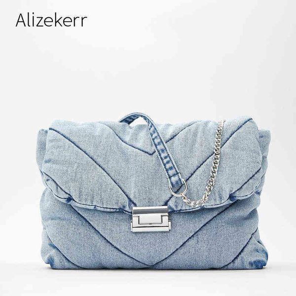 evening bags winter thread denim shoulder bag women retro big capacity soft square chain bag female fashion personality purse casual 220315
evening bags winter thread denim shoulder bag women retro big capacity soft square chain bag female fashion personality purse casual 220315