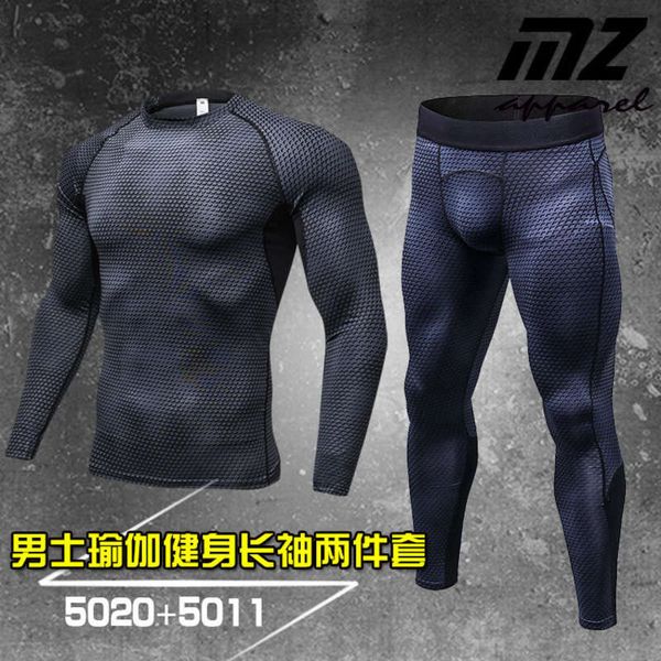mz men's fitness suit long sleeve printing spring autumn running basketball training high elastic, breathable and tight two piece set, Gray
mz men's fitness suit long sleeve printing spring autumn running basketball training high elastic, breathable and tight two piece set, Gray