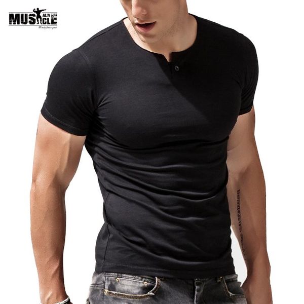 muscle alive men's workout t-shirts bodybuilding fitness tee casual cotton short sleeve black blue brand clothing single button, White;black
muscle alive men's workout t-shirts bodybuilding fitness tee casual cotton short sleeve black blue brand clothing single button, White;black