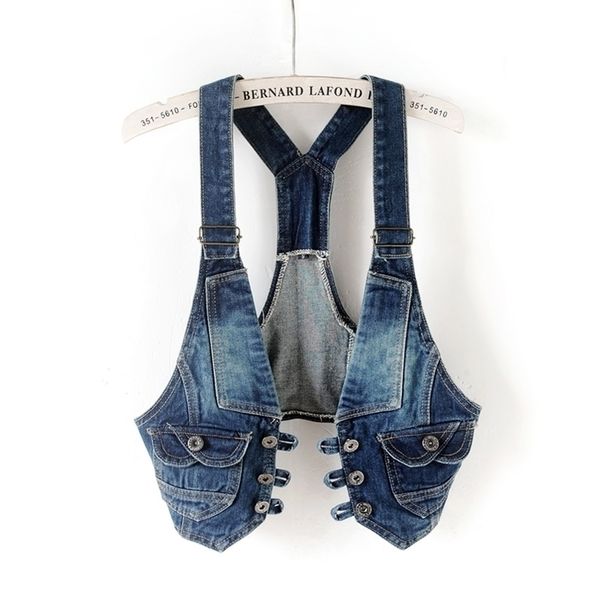 double-breasted short slim women's denim vest summer strap waistcoat female sleeveless jeans jacket patchwork gilet femme 201102, Black;white
double-breasted short slim women's denim vest summer strap waistcoat female sleeveless jeans jacket patchwork gilet femme 201102, Black;white