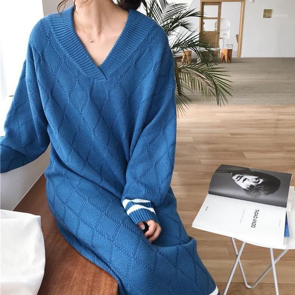 geometric sweater dress long sleeve v neck striped warm knitted dress autumn winter casual loose pullover midi dresses female1, Black;gray
geometric sweater dress long sleeve v neck striped warm knitted dress autumn winter casual loose pullover midi dresses female1, Black;gray