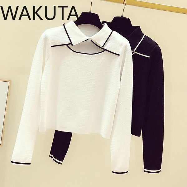 wakuta korean style knit women elegant turn-down collar pullovers hollow out slim base sweaters autumn winter female mujer, White;black
wakuta korean style knit women elegant turn-down collar pullovers hollow out slim base sweaters autumn winter female mujer, White;black