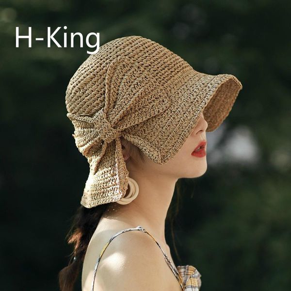 wide brim hats h-king 100% straw sun hat floppy summer for women beach panama dome bucket femme shade, Blue;gray 
wide brim hats h-king 100% straw sun hat floppy summer for women beach panama dome bucket femme shade, Blue;gray