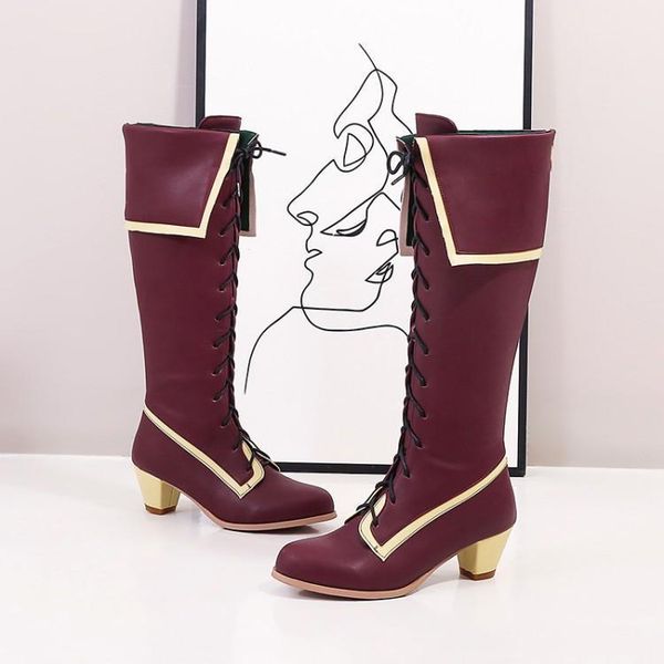 autumn and winter cospaly color matching round head short heel high tube female anime dress fashion boots large size 33-481, Black
autumn and winter cospaly color matching round head short heel high tube female anime dress fashion boots large size 33-481, Black