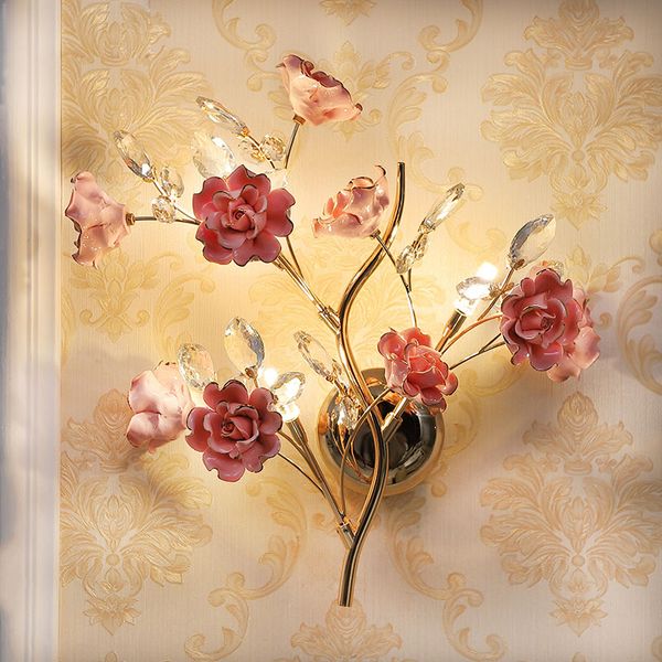 led crystal wall lamps stair lamp bedroom wall light european luxury tv background mirror ceramic flowers lighting bedside sconce
led crystal wall lamps stair lamp bedroom wall light european luxury tv background mirror ceramic flowers lighting bedside sconce