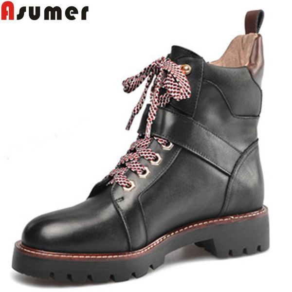 boots asumer 2022 genuine leather women round toe lace up ladies ankle classic motorcycles womens, Black
boots asumer 2022 genuine leather women round toe lace up ladies ankle classic motorcycles womens, Black