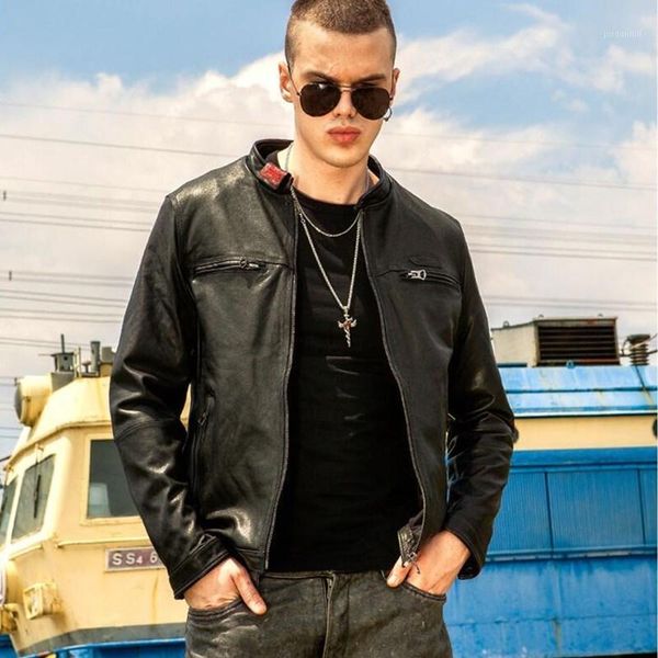 2020 black men slim fit biker's leather jacket plus size xxxl genuine sheepskin autumn russian short motorcycle leather coat1
2020 black men slim fit biker's leather jacket plus size xxxl genuine sheepskin autumn russian short motorcycle leather coat1