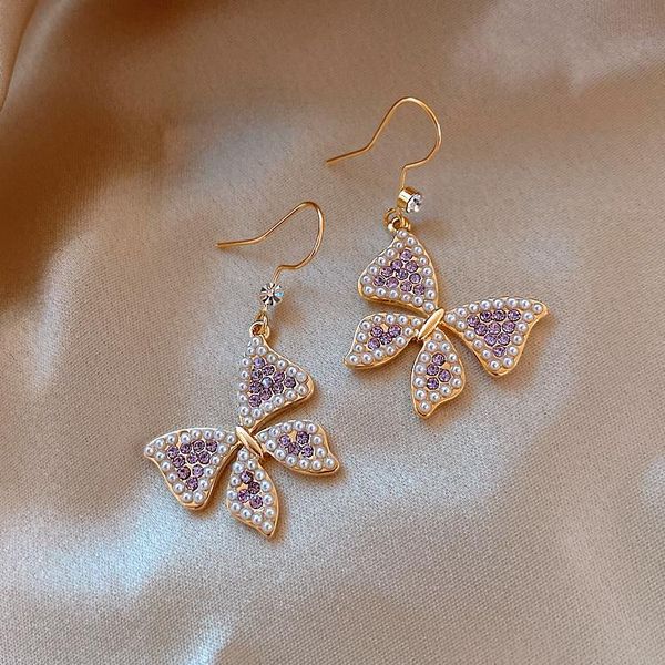 dangle & chandelier 2021 korea selling fashion jewelry butterfly purple pearl crystal female elegant dangel earrings, Silver
dangle & chandelier 2021 korea selling fashion jewelry butterfly purple pearl crystal female elegant dangel earrings, Silver