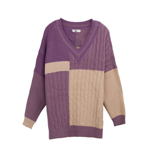 2021 new autumn women's leisure-sized ladies plump v-collar contrast color amendment versatile knitted cable-sweater iqv1, White;black
2021 new autumn women's leisure-sized ladies plump v-collar contrast color amendment versatile knitted cable-sweater iqv1, White;black