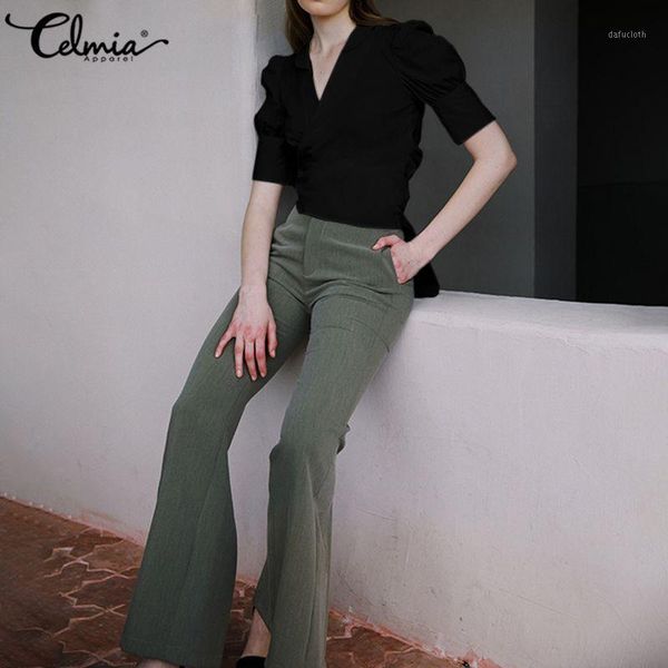 2020 celmia summer women casual v neck back belt shirts slim work short puff sleeve blouse solid puls size 5xl bulsas1, White
2020 celmia summer women casual v neck back belt shirts slim work short puff sleeve blouse solid puls size 5xl bulsas1, White