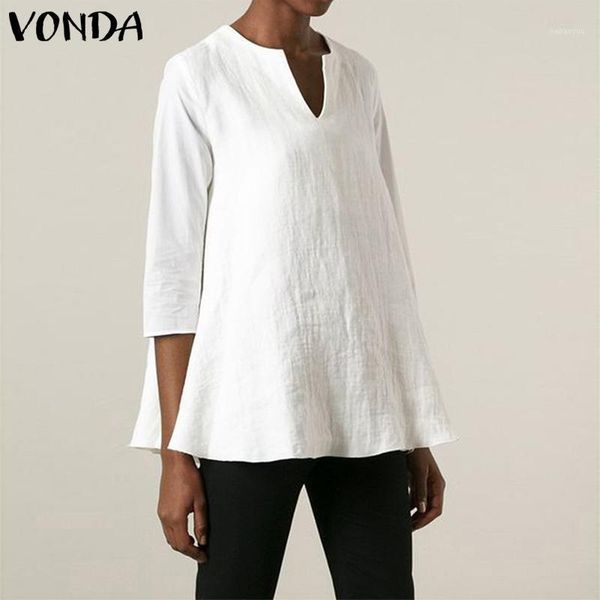 casual women cotton linen blouses vonda 3/4 sleeve v neck solid shirts tunic plus size loose blusas femininas1, White
casual women cotton linen blouses vonda 3/4 sleeve v neck solid shirts tunic plus size loose blusas femininas1, White