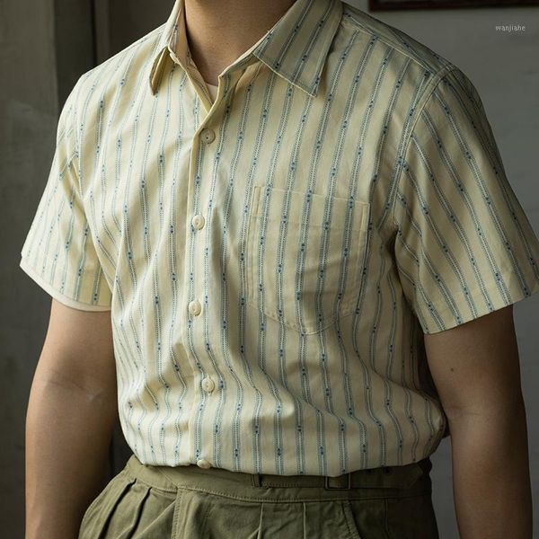 red retro 1930s jacquard stripe short sleeve shirts summer men's workwear1, White;black
red retro 1930s jacquard stripe short sleeve shirts summer men's workwear1, White;black