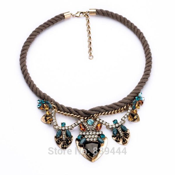 2014 new jewelry necklace stretch thick rope chain vintage glass crystal pendant women necklaces, Golden;silver
2014 new jewelry necklace stretch thick rope chain vintage glass crystal pendant women necklaces, Golden;silver