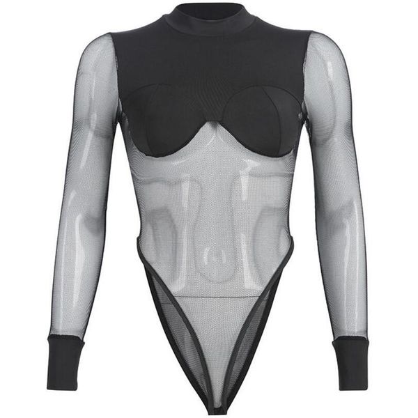 women mesh bodysuit jumpsuit fishnet patchwork body rave clothes long sleeve overalls transparent bodysuits femme s78, Black;white
women mesh bodysuit jumpsuit fishnet patchwork body rave clothes long sleeve overalls transparent bodysuits femme s78, Black;white