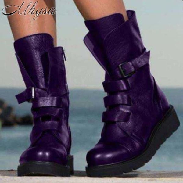 women cool buckle motorcycle boots wedges casual cool mid calf women boots designer brand autumn winter new fashion woman, Black
women cool buckle motorcycle boots wedges casual cool mid calf women boots designer brand autumn winter new fashion woman, Black