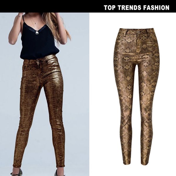 2021 autumn cover-up gold women snake silver jeans imitation leather corridors waist high skinny pants x938, Blue
2021 autumn cover-up gold women snake silver jeans imitation leather corridors waist high skinny pants x938, Blue