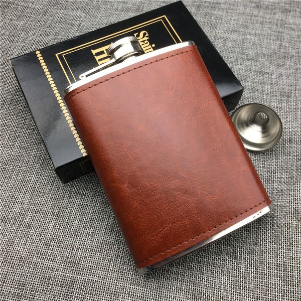 8 oz hip stainless steel pu leather covered flask canteen liquid vodka alcohol whisky portable bottle travelling equipment q1222
8 oz hip stainless steel pu leather covered flask canteen liquid vodka alcohol whisky portable bottle travelling equipment q1222