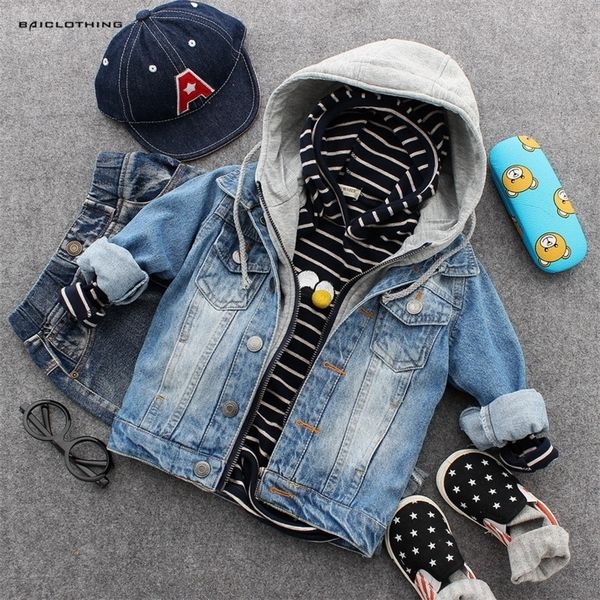2019 new style autumn boys cowboy jeans jacket children cool classic hooded outwear coats kids casual clothing lj201007, Blue
2019 new style autumn boys cowboy jeans jacket children cool classic hooded outwear coats kids casual clothing lj201007, Blue
