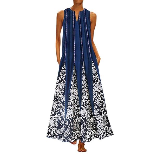 maxi dress plus size new sundress vintage summer v neck bohemian beach sleeveless t-shirt dress #3, Black;gray
maxi dress plus size new sundress vintage summer v neck bohemian beach sleeveless t-shirt dress #3, Black;gray