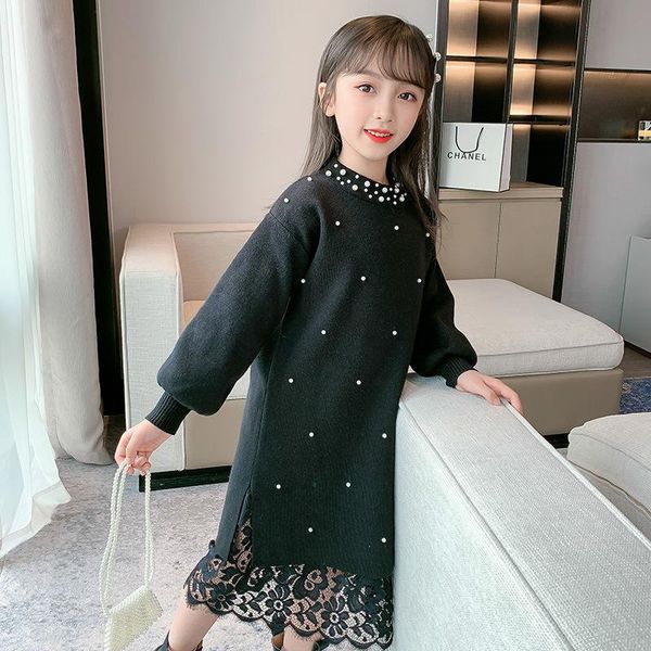 pullover spring children dress 2021 costomes long sleeve pearl lace sweater vestidos design casual dresses for girls, Blue
pullover spring children dress 2021 costomes long sleeve pearl lace sweater vestidos design casual dresses for girls, Blue