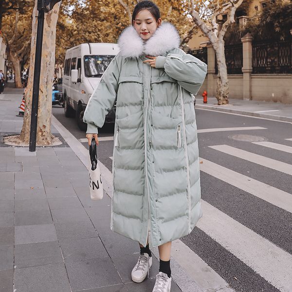 2021 women's padded cotton jacket winter 90% white duck down material with hood big leather collar loose long woman's velvet coat, Black
2021 women's padded cotton jacket winter 90% white duck down material with hood big leather collar loose long woman's velvet coat, Black