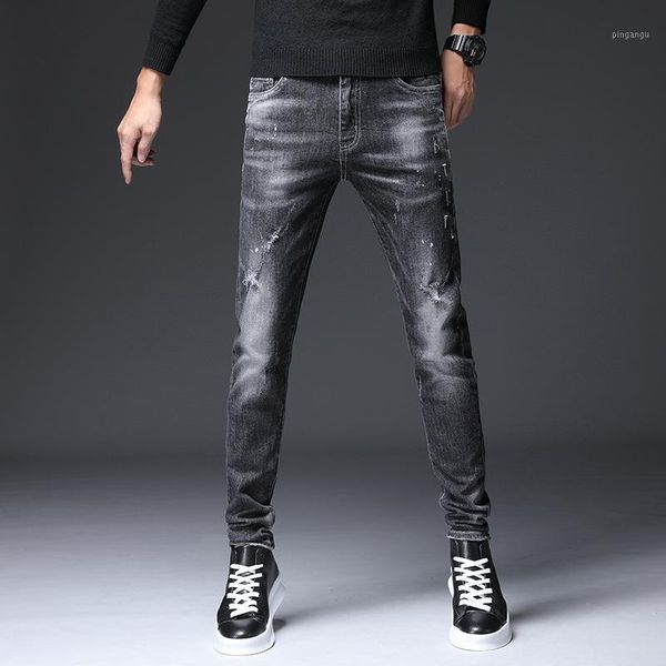 men's autumn korea style slim fit straight fashion nylon jeans pencial pant zipper middle waist trousers male frayed pants1, Blue
men's autumn korea style slim fit straight fashion nylon jeans pencial pant zipper middle waist trousers male frayed pants1, Blue