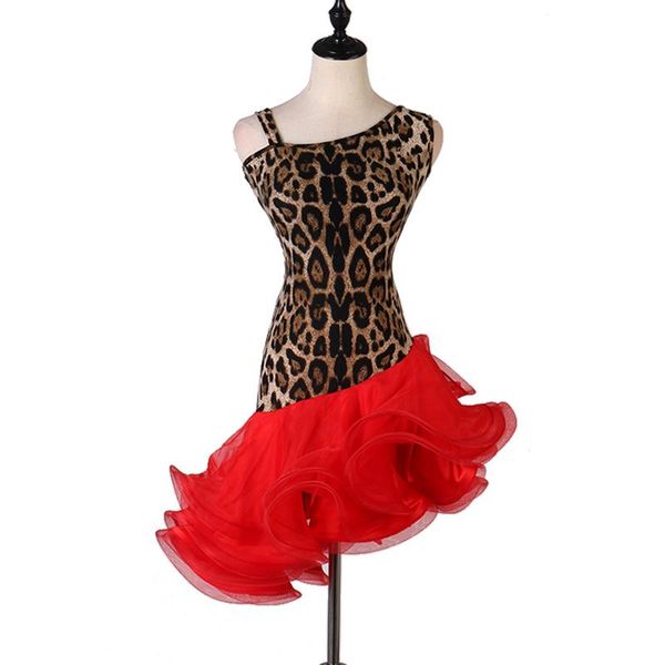 stage wear custom made women leopard elegant slanting shoulder latin dance big swing dress performance competition suit, Black;red
stage wear custom made women leopard elegant slanting shoulder latin dance big swing dress performance competition suit, Black;red