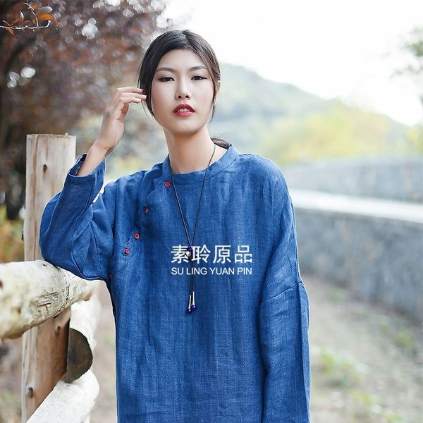 qndza spring new linen cotton linen layer women's dress and chinese style shilin hemp double large cotton light dyeing middle gown s993, Black;gray
qndza spring new linen cotton linen layer women's dress and chinese style shilin hemp double large cotton light dyeing middle gown s993, Black;gray