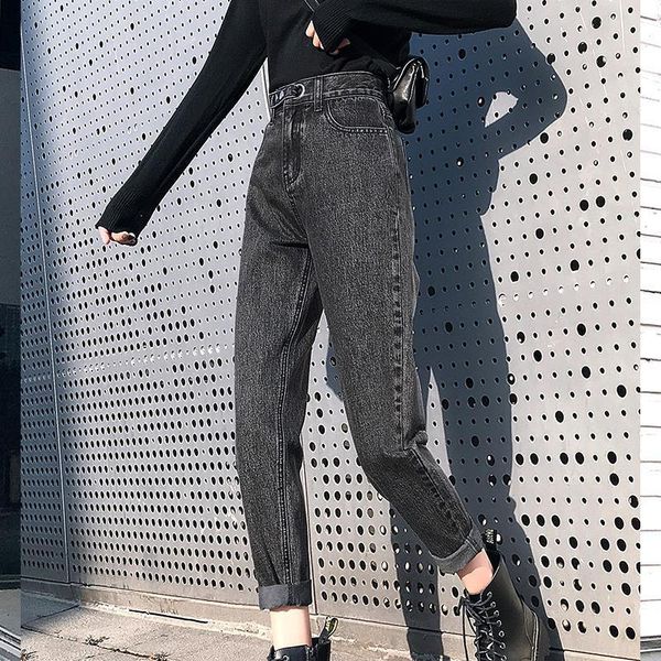 woman directly canister jeans casual loose spring autumn high waist denim pants vintage radish pants female, Blue
woman directly canister jeans casual loose spring autumn high waist denim pants vintage radish pants female, Blue