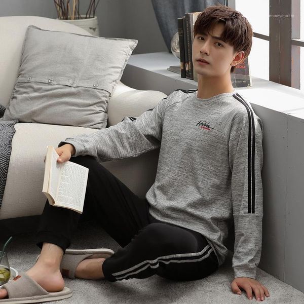 men's sleepwear men's pajamas set autumn winter pure cotton long sleeve trousers round neck pullover plus size youth casual letter, Black;brown
men's sleepwear men's pajamas set autumn winter pure cotton long sleeve trousers round neck pullover plus size youth casual letter, Black;brown