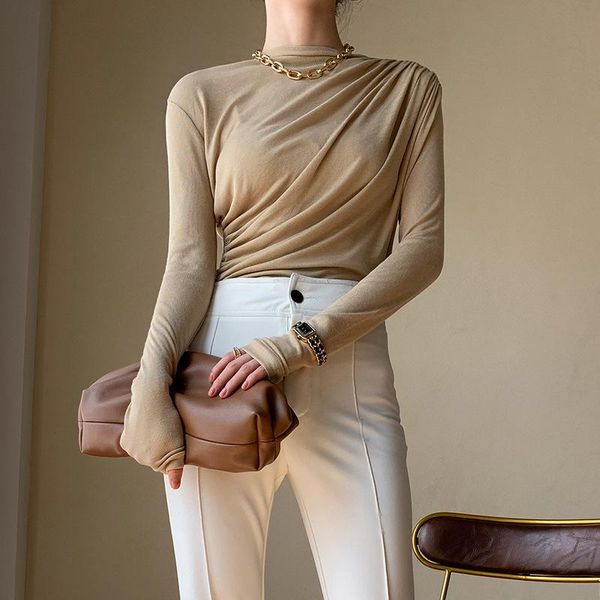 casual pleated long sleeve blouse t-shirt for woman 2020 autumn designer luxury woman clothing harajuku, White
casual pleated long sleeve blouse t-shirt for woman 2020 autumn designer luxury woman clothing harajuku, White