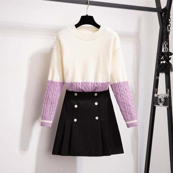 zawfl elegant casual women korean two piece set 2020 autumn women loose knitted pullover sweater + pearl woolen mini skirt suit c1015, Black;white
zawfl elegant casual women korean two piece set 2020 autumn women loose knitted pullover sweater + pearl woolen mini skirt suit c1015, Black;white