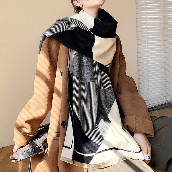 scarves 2021 autumn winter scarf warm cashmere women design geometric thick female blanket shawls lady wraps, Blue;gray
scarves 2021 autumn winter scarf warm cashmere women design geometric thick female blanket shawls lady wraps, Blue;gray