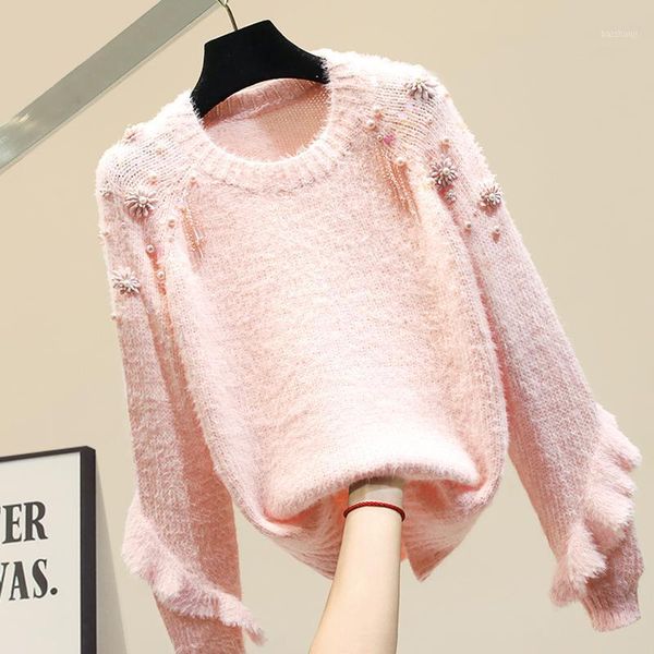 beaded flower sweater women's sweaters new knit thick loose outer wear ins fashion pinkwhite sweater pullover sweter1, White;black
beaded flower sweater women's sweaters new knit thick loose outer wear ins fashion pinkwhite sweater pullover sweter1, White;black