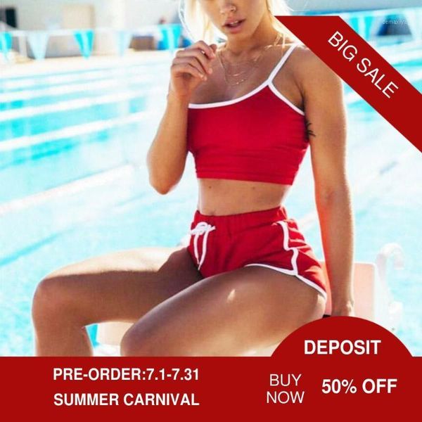 women patchwork yoga suit workout sports yoga set string vest short crop shorts pants athletic short sets, White;red
women patchwork yoga suit workout sports yoga set string vest short crop shorts pants athletic short sets, White;red