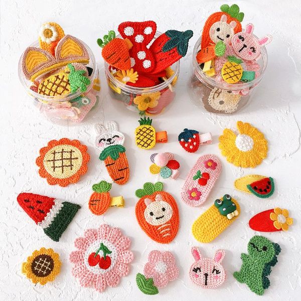 5/6/10/ pcs/box girls cute knitting animal cartoon flower hair clips children sweet soft hairpins kid hair accessories set, Slivery;white
5/6/10/ pcs/box girls cute knitting animal cartoon flower hair clips children sweet soft hairpins kid hair accessories set, Slivery;white