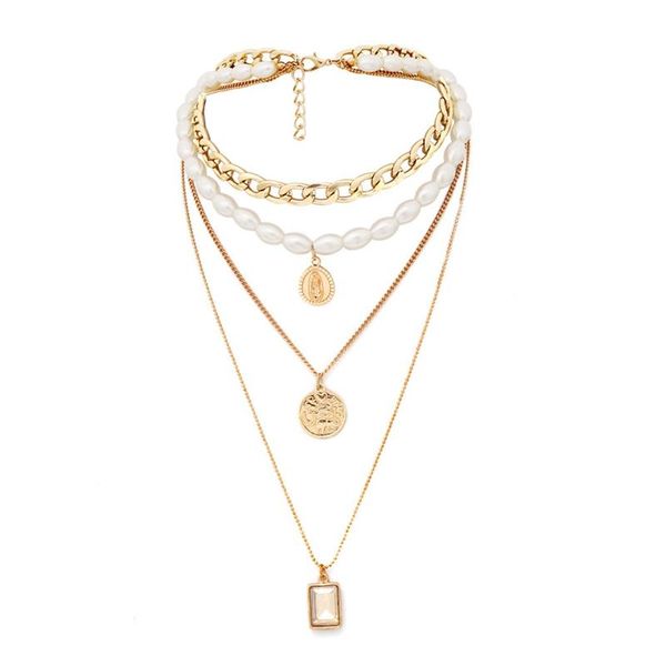 punk multi layered pearl choker necklace collar statement virgin mary coin crystal pendant necklace women jewelry, Silver
punk multi layered pearl choker necklace collar statement virgin mary coin crystal pendant necklace women jewelry, Silver
