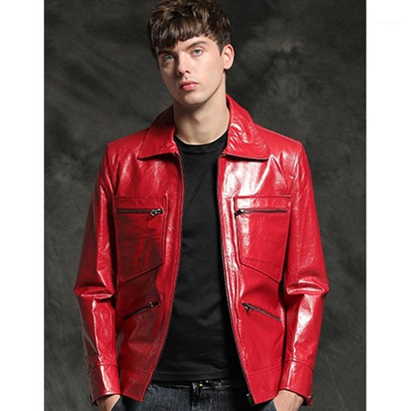 sani genuine cowhide leather jacket men handsome natural leather clothing men autumn spring slim sheepskin overcoat1, Black 
sani genuine cowhide leather jacket men handsome natural leather clothing men autumn spring slim sheepskin overcoat1, Black